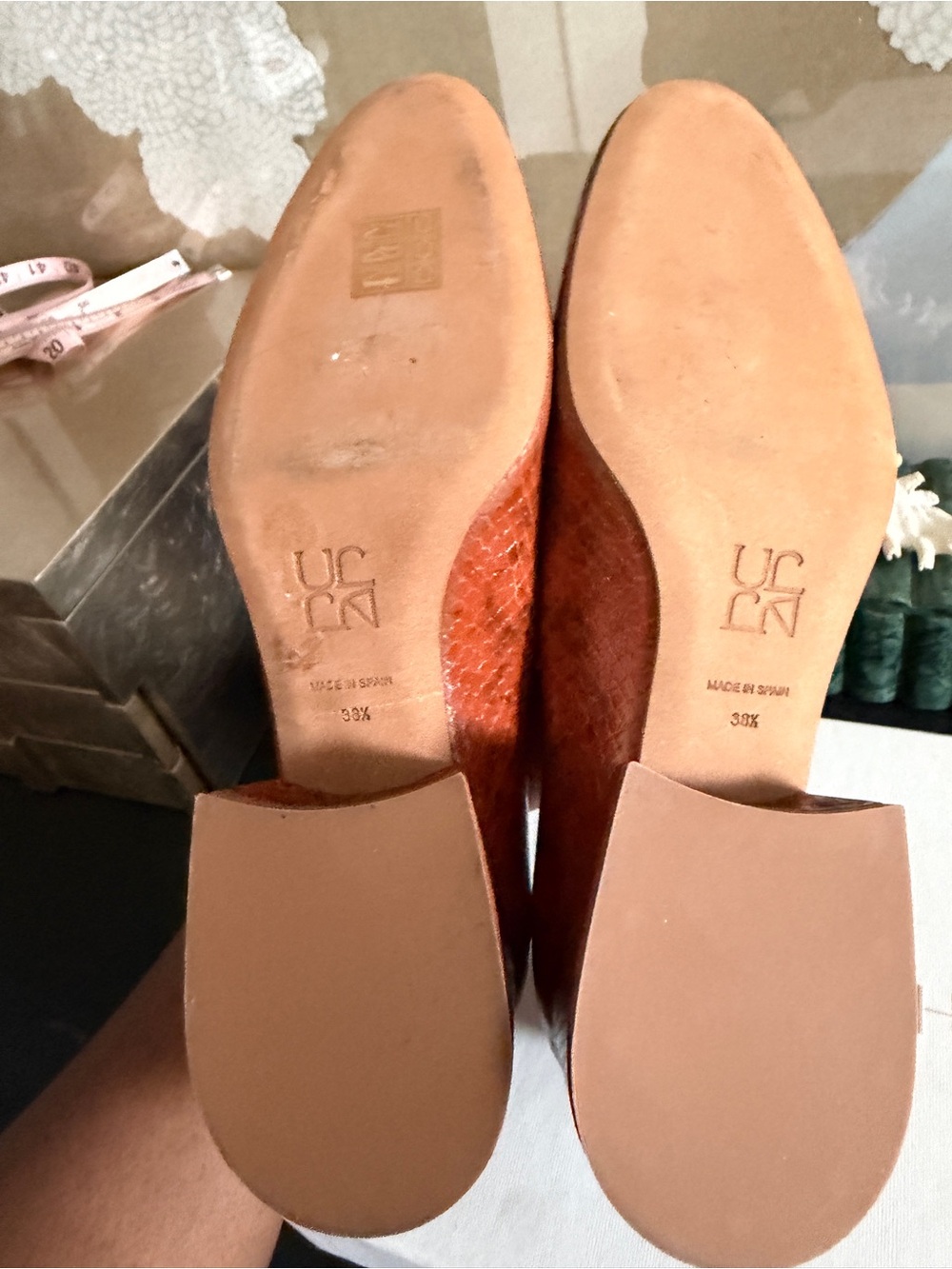 Ulla Johnson Lucy Mary Jane Heel Sunset Python UJ43061A Size 38.5 US 8 - Picture 5 of 7